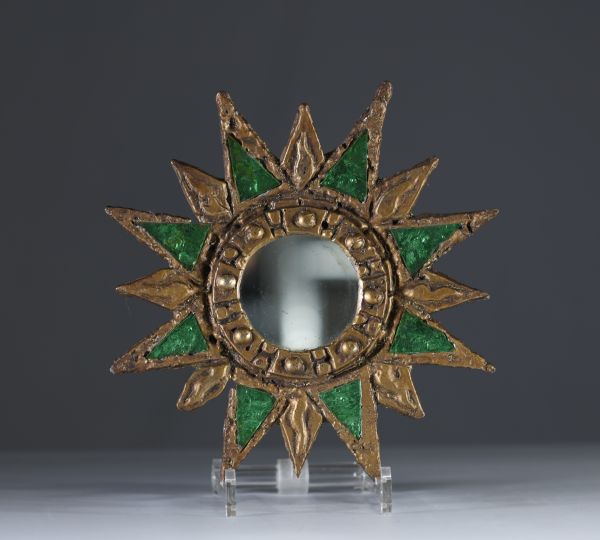 Irena JAWORSKA (1925-2021) pupil of Line Vautrin - Sun mirror in talosel and lead, circa 1960-1970.