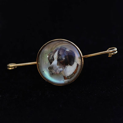 Broche édouardienne en or 18K, cristal d'Essex