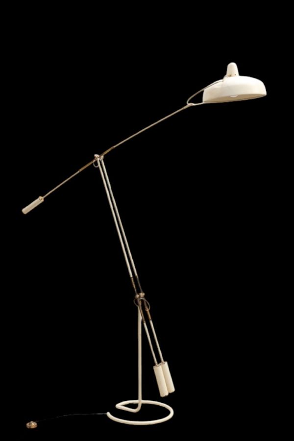Gian Franco LEGLER (1922-2015) for Arredoluce - Movalux floor lamp in brass and painted aluminium, 1951.