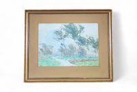 Rodolphe de Saegher (1871-1941) Paysage venteux, pastel sur papier - vers 1900.