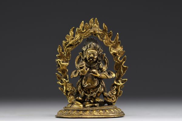 China - Tibet - An 18th century ormolu Mahakala figure.