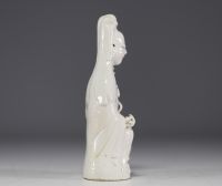 China - Guanyin in Chinese white porcelain, Ming period.