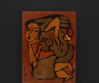 Luc PHAM (1943- ) Composition in Vietnamese lacquer, 1973.