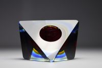 Flavio POLI (1900-1980) Verrerie de Murano Sommerso, cendrier en verre multicouche, vers 1970.
