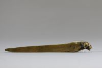 Louis RICHÉ (1877-1949) dans le goût de - Parure de bureau aux Lionnes en bronze à patine nuancée, vers 1880-1900