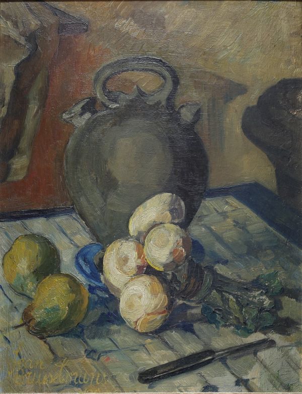 Jean Brusselmans ( 1884-1953 ) - Huile sur panneau à décor de nature morte - signé