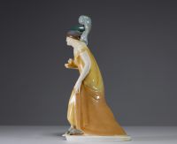 KPM, Royal Porcelain Manufactory Berlin - ‘Modern Athena’ Porcelain statue designed by Herman Hubatsch, blue sceptre mark and KPM, 1913.
