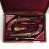 Paire de pistolets d'officier à percussion, vers 1850, en coffret.