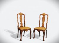 Set of four Dutch marquetry chairs dating from the 18th century.