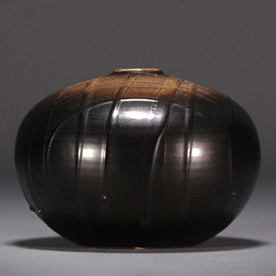 Suzanne RAMIÉ (1905-1964) Brown shaded glazed ceramic vase, Madoura workshop.