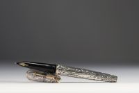 Parker penholder for Boucheron in silver, gold and moonstone, ‘bark’ motif.