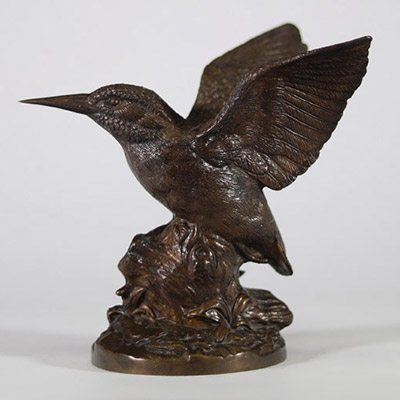 Le Martin-pêcheur – Sculpture en bronze, vers 1900.