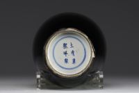 China - Black monochrome porcelain vase, mark under the piece, Kangxi period.