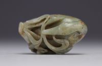 Chine - Canard en Jade sculpté, XVIIIe siècle.