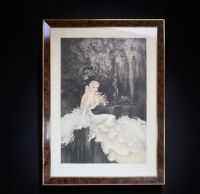 Louis ICART (1888-1950) ‘La dame à l'orchidée’ Lithograph, signed in pencil lower right.