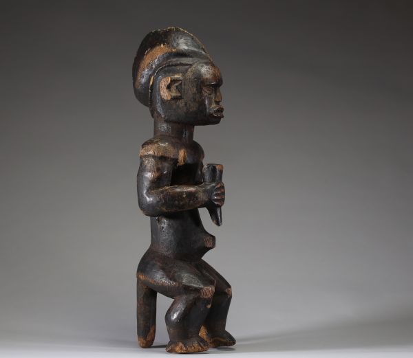 Afrique - Figure de reliquaire Fang en bois sculpté, Gabon, 1ère partie XXème.