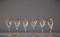 Cristallerie de Saint Louis, ensemble de six verres modèle 