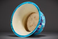 Théodor DECK (1823-1891) Polychrome ceramic bowl with Iznik decoration, signed underneath.