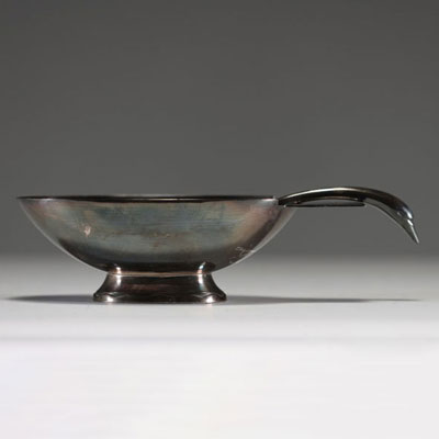 Christian FJERDINGSTADE for Gallia - Sauce boat and spoon in silver-plated metal, signed.