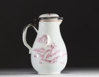 China - Covered pitcher in Compagnie des Indes porcelain decorated with mountain landscapes, 18th century.