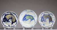 Chine - Série de onze assiettes min yao en grès porcelaineux, province de Fujian, dynastie Qing.