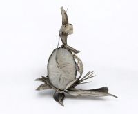 Marc D' HAENENS (20th century) Large Brutalist wall light in quartz, rock crystal and metal, circa 1970.