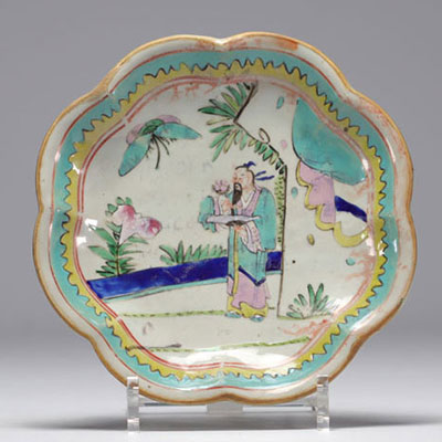 China - 19th century plate on pedestal.