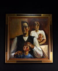 Marcel CARON (1890-1961) ‘ Un dimanche après-midi’ Large expressionist oil on canvas, signed and dated 1925.