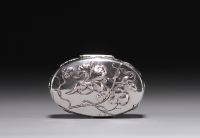 Petite boite Art Nouveau en argent et intérieur en vermeil, poinçons allemand. Vers 1900.