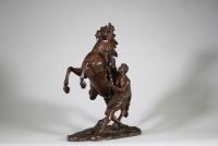 Guillaume Coustou (1687-1746) d'après — Sculpture en bronze, “L’Homme maîtrisant un cheval cabré”