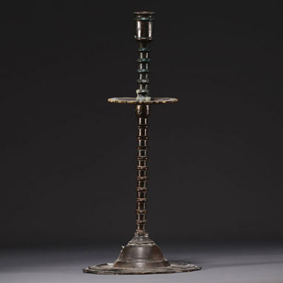 Bougeoir en bronze d'époque XVIème, Flandre.