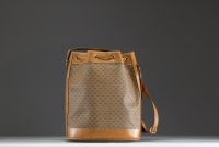 GUCCI - Leather and fabric besace bag, monogrammed, circa 1980, brand and serial number.
