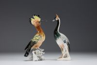 Manufacture Karl ENS - SAXE - Volatiles en porcelaine émaillée polychrome