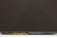 India - Katar knife, blade with damascened steel gutters, handle with gold damascened decoration, 19th century.
