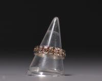 American wedding ring in 18k white gold with 17 diamonds weighing 4.8gr.