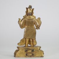 TIBET, XIXe SIÈCLE Roi gardien (Dharmapala) Bronze doré.