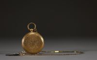 Pateck Genève - Montre à gousset en or jaune 18k, cylindre 10 rubis, capot interne en laiton, pour un poids total de 78gr.