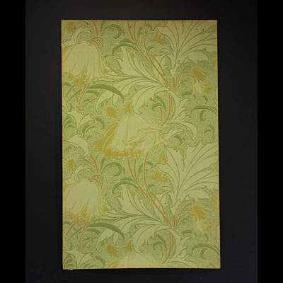 Very rare sample of English art nouveau wallpaper, Arts and Craft, c.1895.