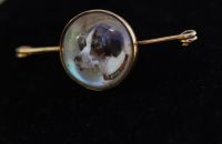 Broche édouardienne en or 18K, cristal d'Essex