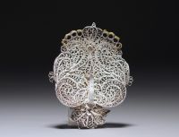 Rare boucle de ceinture ou de cape en argent filigrané, Russie, XVIIIème.