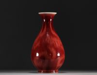 China - Oxblood porcelain vase, Qing period.