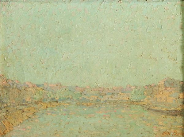 VAN BEVER (XIX-XX) Impressionist view of the port of Deauville, oil on canvas, signed.