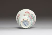 Chine - Bol en porcelaine polychrome à décor d'aigrettes, marque et époque Tongzhi.
