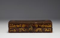 Japon - Rare boite à jeux de quadrille en laque et or à décor de Phénix, époque Edo, XVIIIème.