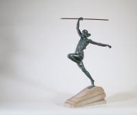 Pierre Le Faguays (1892–1962) La Lanseuse de javelot Épreuve en régule à patine vert antique, édition Max Le Verrier.