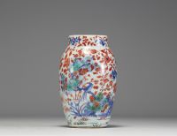 China - A polychrome porcelain vase decorated with bamboos, flowers and birds, 17th century.