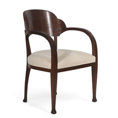 Henry VAN DE VELDE (1863-1957) Mahogany armchair model ‘Arnold Esche, Lauterbach’, c. 1908.