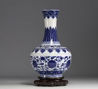 China - White-blue porcelain vase, blue mark underneath, 19th century