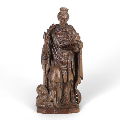 Sainte Barbe – Sculpture en bois sculpté – XVIII siècle