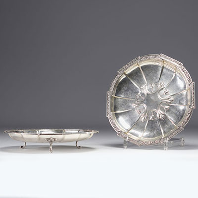 Henri SOUFFLOT - Paire de plats en argent massif, XIXème.